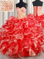 Beading and Ruffles Vestidos de Quinceanera Multi-color Lace Up Sleeveless Floor Length(SKU PSSW0492BIZ)