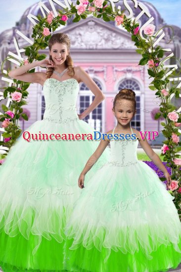 Tulle Sweetheart Sleeveless Lace Up Beading Quinceanera Gown in Multi-color - Click Image to Close