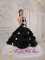 Customize Black and White Pick-ups Ilmenau Germany Quinceanera Dresses With Beading Taffeta and Tulle gown