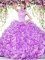 Discount Lilac Backless High-neck Beading and Ruffles Sweet 16 Dresses Organza Sleeveless