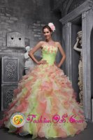 Jackson Wyoming/WY Flower Decorate Multi-color For Sweet 16 Dress In Quinceanera In Waving tucks