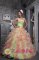 Moran Wyoming/WY Flower Decorate Multi-color For Sweet 16 Dress In Quinceanera In Waving tucks
