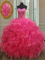Floor Length Ball Gowns Sleeveless Hot Pink Quinceanera Gown Lace Up(SKU PSSW0113BIZ)