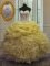 Comfortable Beading and Ruffles and Pick Ups Quinceanera Dress Gold Lace Up Sleeveless Floor Length