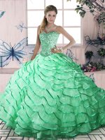 Flirting Ruffled Layers Vestidos de Quinceanera Apple Green Lace Up Sleeveless Brush Train(SKU SJQDDT2076002-3BIZ)
