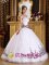 Bacton East Anglia Embroidery Discount White Tulle Strapless Quinceanera Dress For Custom Made Ball Gown
