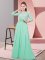 Dynamic Floor Length Side Zipper Dama Dress for Quinceanera Apple Green for Wedding Party with Lace and Belt