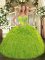 Beading and Ruffles Quince Ball Gowns Olive Green Lace Up Sleeveless Floor Length