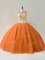 Stylish Orange Sleeveless Beading and Appliques Floor Length Sweet 16 Dress