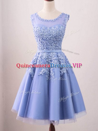 Sweet Sleeveless Lace Up Knee Length Lace Quinceanera Dama Dress - Click Image to Close