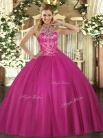 Classical Satin Sleeveless Floor Length Sweet 16 Dresses and Beading