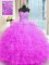 Admirable Strapless Sleeveless Lace Up Quinceanera Gown Lilac Tulle