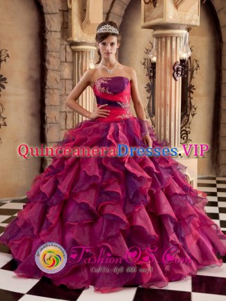 New Multi-color Ruffles Decorate Bodice Brand Quinceanera Dress Strapless Organza Ball Gown In Nelspruit South Africa