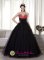 Fashionable Tull Black and Red Princess Beaded Sweetheart Pelham New hampshire/NH Quinceanera Dress