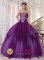 Mount Sterling Kentucky/KY Tulle Beading and Bowknot For Elegant Strapless Purple ruffled Quinceanera Dress