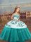 Custom Made Floor Length Ball Gowns Sleeveless Teal Little Girls Pageant Dress Lace Up