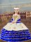 Royal Blue Ball Gowns Beading and Embroidery and Ruffled Layers Kids Formal Wear Lace Up Organza Sleeveless Floor Length