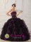 Benalup Spain Brand New Purple and Black Quinceanera Dress With Beaded Decorate and Ruffles Floor Length