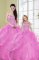 Floor Length Lilac Quinceanera Gown Organza Sleeveless Beading and Sequins