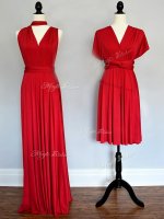 Chiffon Sleeveless Floor Length Dama Dress for Quinceanera and Ruching