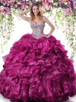 Unique Sleeveless Lace Up Floor Length Beading and Ruffles Ball Gown Prom Dress(SKU YSQD041-4BIZ)
