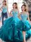 Sleeveless Beading and Ruffles Lace Up Sweet 16 Dress
