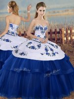 New Arrival Sweetheart Sleeveless Tulle Ball Gown Prom Dress Embroidery Lace Up(SKU SJQDDT2148002ABIZ)