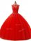 Hot Selling Ball Gowns Sweet 16 Quinceanera Dress Red Scoop Tulle Sleeveless Floor Length Lace Up