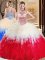 Halter Top Tulle Sleeveless Floor Length 15th Birthday Dress and Beading and Ruffles