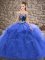 Sweetheart Sleeveless Tulle Quinceanera Gown Beading and Embroidery Lace Up