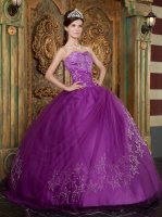 Clear Lake Iowa/IA Beautiful Purple Tempe Quinceanera Dress Appliques Sweetheart Strapless Tulle Ball Gown