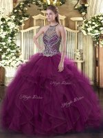 Popular Floor Length Ball Gowns Sleeveless Fuchsia Quinceanera Gowns Lace Up(SKU SJQDDT1085002-1BIZ)