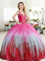 Super Ruffled Floor Length Multi-color Quinceanera Dresses Straps Sleeveless Zipper(SKU YYPJ046-2BIZ)