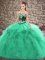 Dynamic Turquoise Lace Up Quinceanera Dress Beading and Embroidery Sleeveless Floor Length