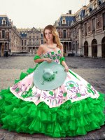 Floor Length Ball Gowns Sleeveless Green Military Ball Dresses Lace Up(SKU ZTQD005-13BIZ)