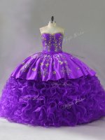 Beautiful Sweetheart Sleeveless Brush Train Lace Up Sweet 16 Dresses Purple Fabric With Rolling Flowers(SKU PSSW1159-4BIZ)