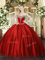 Free and Easy Floor Length Ball Gowns Sleeveless Wine Red 15 Quinceanera Dress Lace Up
