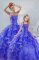 Superior Floor Length Blue Vestidos de Quinceanera Organza Sleeveless Beading and Ruffled Layers