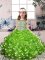 Elegant Green Scoop Lace Up Beading and Ruffles Child Pageant Dress Sleeveless