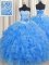 Handcrafted Flower Sleeveless Beading and Ruffles and Hand Made Flower Lace Up Quinceanera Gowns