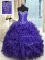 Floor Length Ball Gowns Sleeveless Purple Sweet 16 Dresses Lace Up