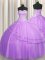 Most Popular Visible Boning Puffy Skirt Floor Length Ball Gowns Sleeveless Lilac Vestidos de Quinceanera Lace Up