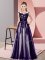 Free and Easy Purple Sleeveless Beading and Lace Floor Length Quinceanera Court of Honor Dress