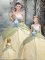 Ideal Ball Gowns Sweet 16 Dress Champagne Scalloped Taffeta Sleeveless Floor Length Lace Up