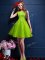 Green A-line Beading and Lace Court Dresses for Sweet 16 Lace Up Tulle Sleeveless Knee Length