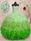 Low Price Multi-color Organza Lace Up Quince Ball Gowns Sleeveless Floor Length Beading and Ruffles