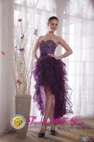Purple Column Sweetheart High-low Flirty Organza Beading Quinceanera Dama Dress in Tonsberg Norway(SKU PDATS125BIZ)