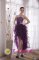 Purple Column Sweetheart High-low Flirty Organza Beading Quinceanera Dama Dress in Tonsberg Norway