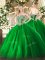 Green Quinceanera Gowns Military Ball and Sweet 16 and Quinceanera with Beading Strapless Sleeveless Lace Up