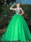 Suitable Scoop Organza Sleeveless Sweet 16 Dresses Brush Train and Appliques and Belt
